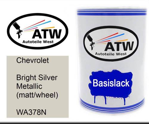 Chevrolet, Bright Silver Metallic (matt/wheel), WA378N: 500ml Lackdose, von ATW Autoteile West.